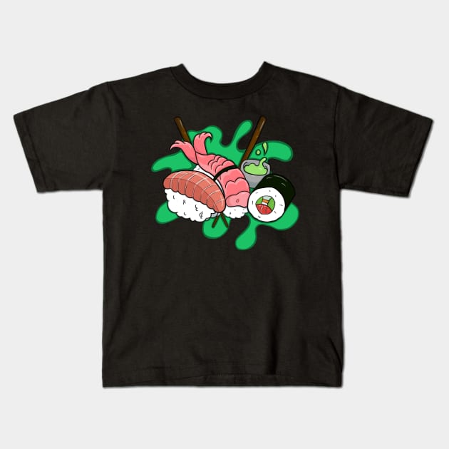 Sushi Fan Kids T-Shirt by ShadowCas